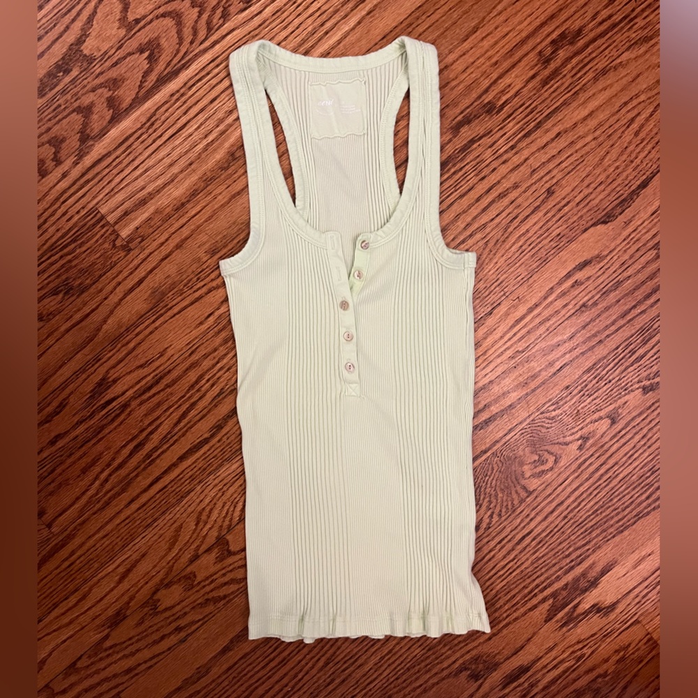 Aerie Green Ribbed Tank Top